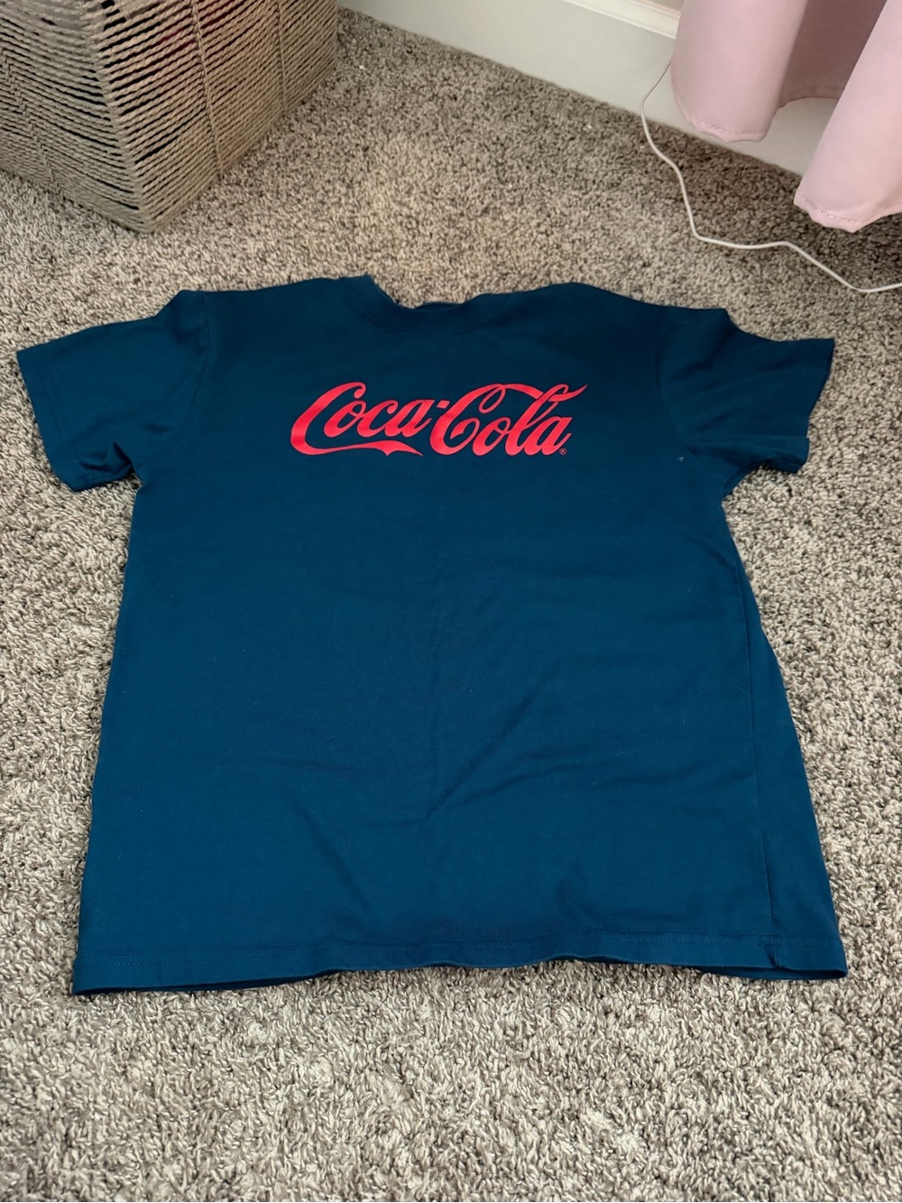 Coca Cola Kids Short Sleeve Teal Blue Tee with Red Logo